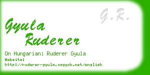 gyula ruderer business card